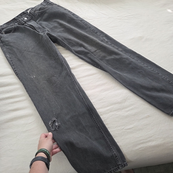 Vintage Levis 550 Fit Faded Black Jeans Orange Tab 34 Inch Waist 38×32 - Picture 6 of 11